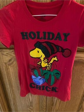 Peanuts Red Holiday Chick Graphic Tee